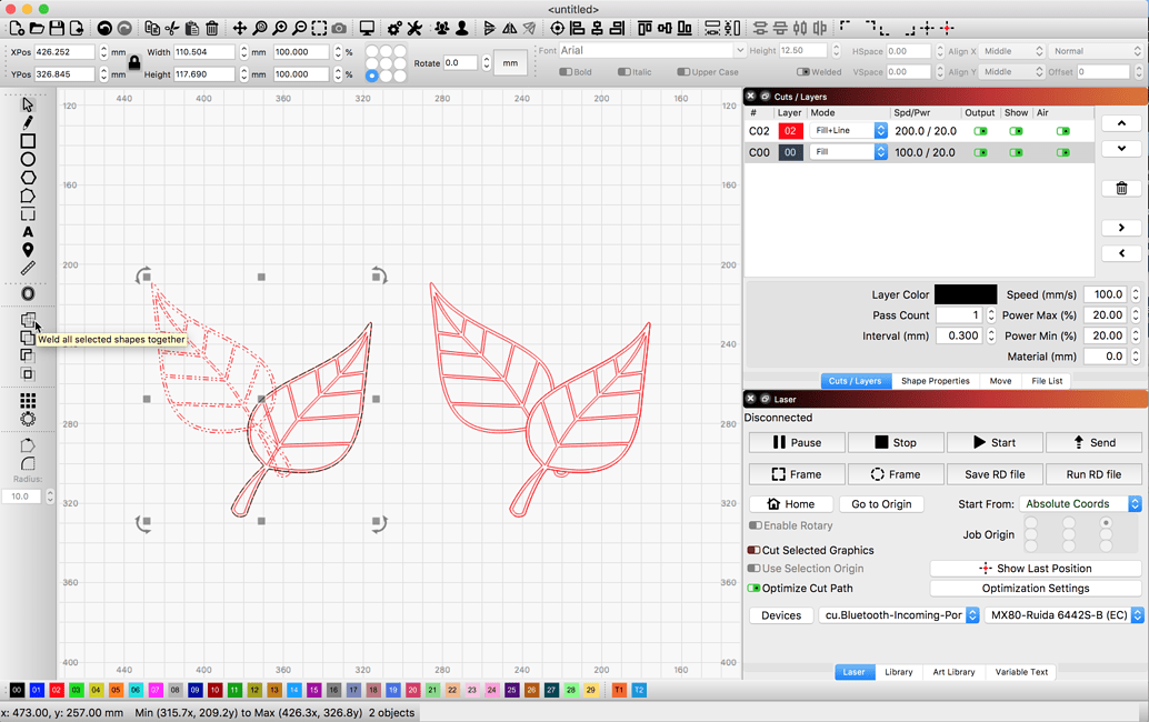 How To Merge Two Images Together With Out Overlapping Lines - Lightburn 