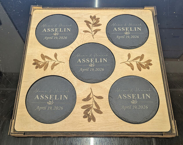 Slate Coasters and Spacer