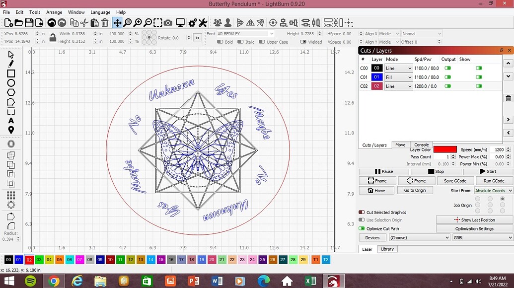 Pendulum Software Centering and Spacing - OS Specific - LightBurn Software Forum