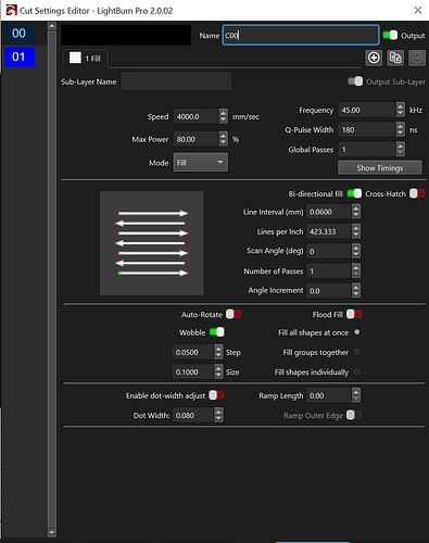 wobble test settings
