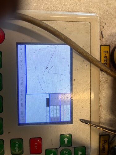 Laser screen for last attempted cut (the one on brown card15