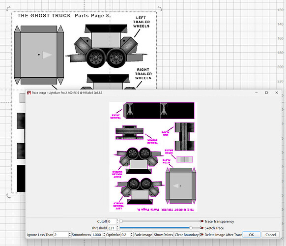 Ghost Truck - LightBurn inverted trace