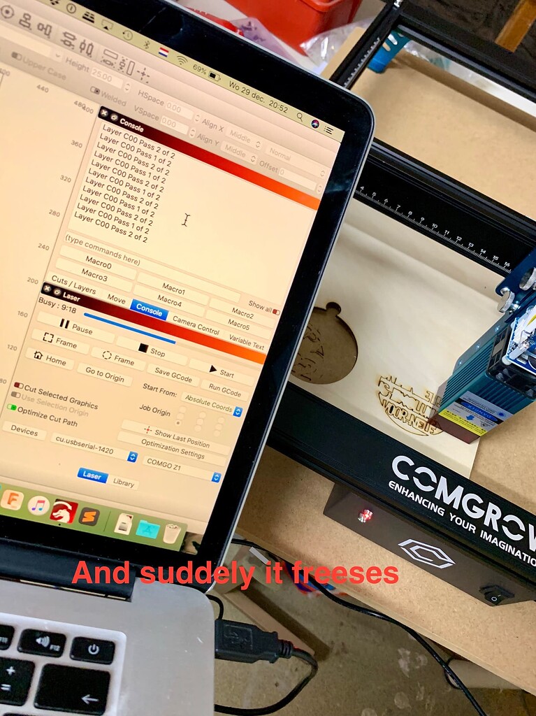 Comgrow Z1 5w Diode laser keeps losing USB connection after some