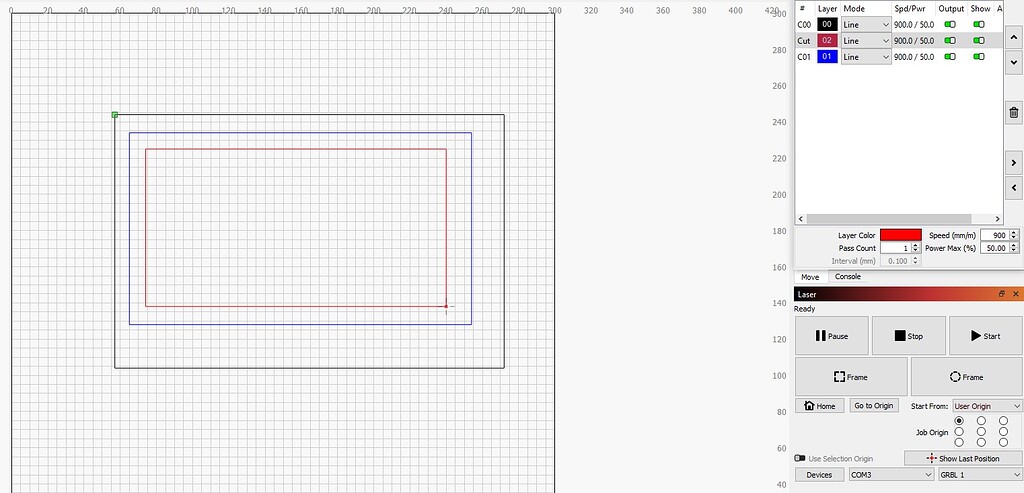 Cuts And Layers Is Cutting The Outline First Lightburn Software