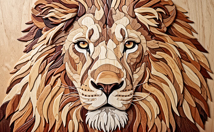 lion intarsia