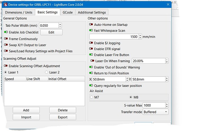 device setting homing issue
