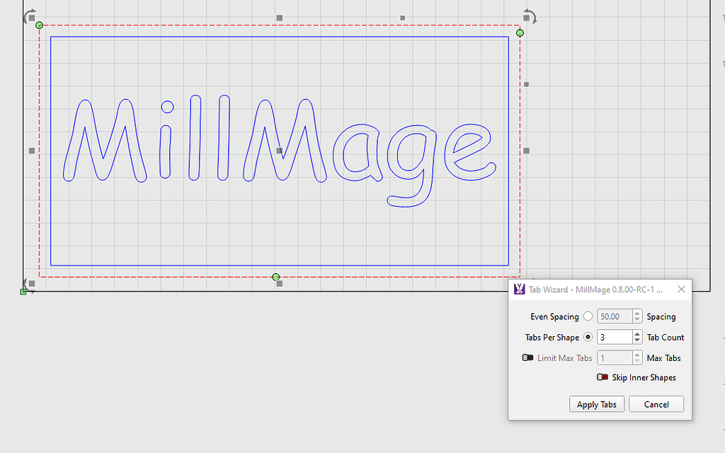 Creating tabs for profile cuts - MillMage Software Questions ...