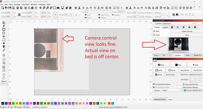 Screenshot thunder laser win 11 camera issue