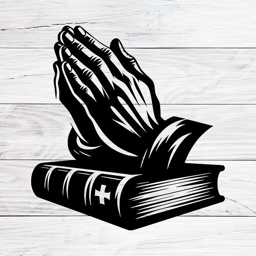 Christian Praying Hands With Bible Design, Faith Symbol, Religious Clipart, Symbol of Pray, Prayerful Hands Svg, Png, Jpg - Etsy