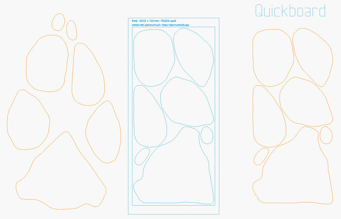 Dog Paw Coaster - Pads nesting - LightBurn layout
