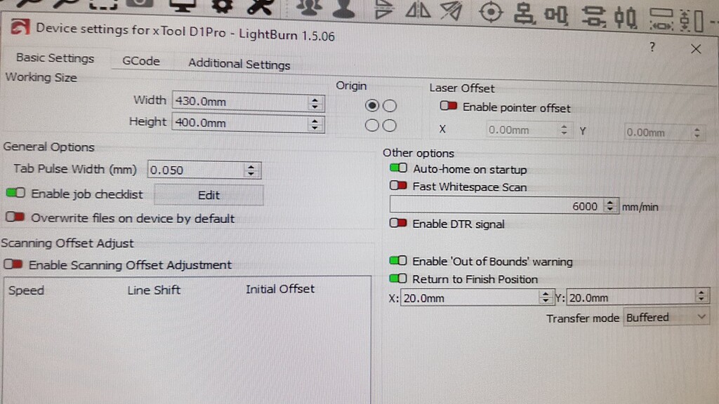 Laser doesn't work with absolute coordinates - GRBL - LightBurn