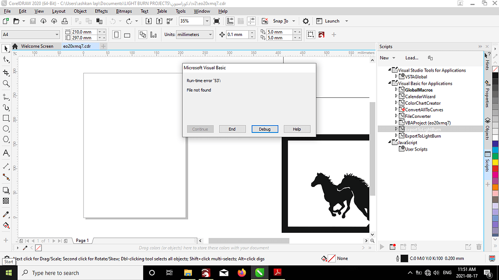 corelDraw export to lightburn error LightBurn Software Questions