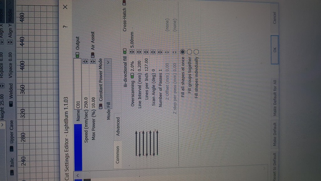 Problem with engraving grbl 1 1h lightburn software questions