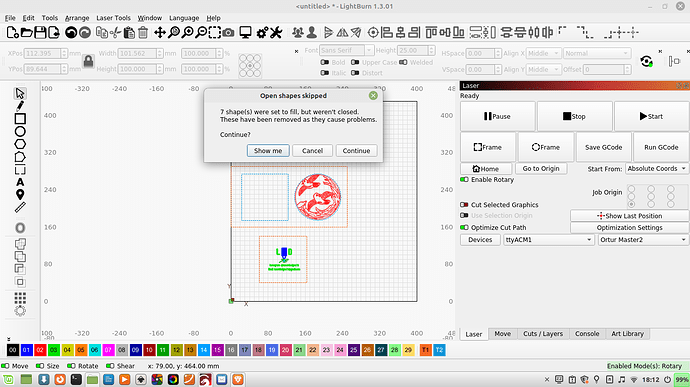 Open shapes error