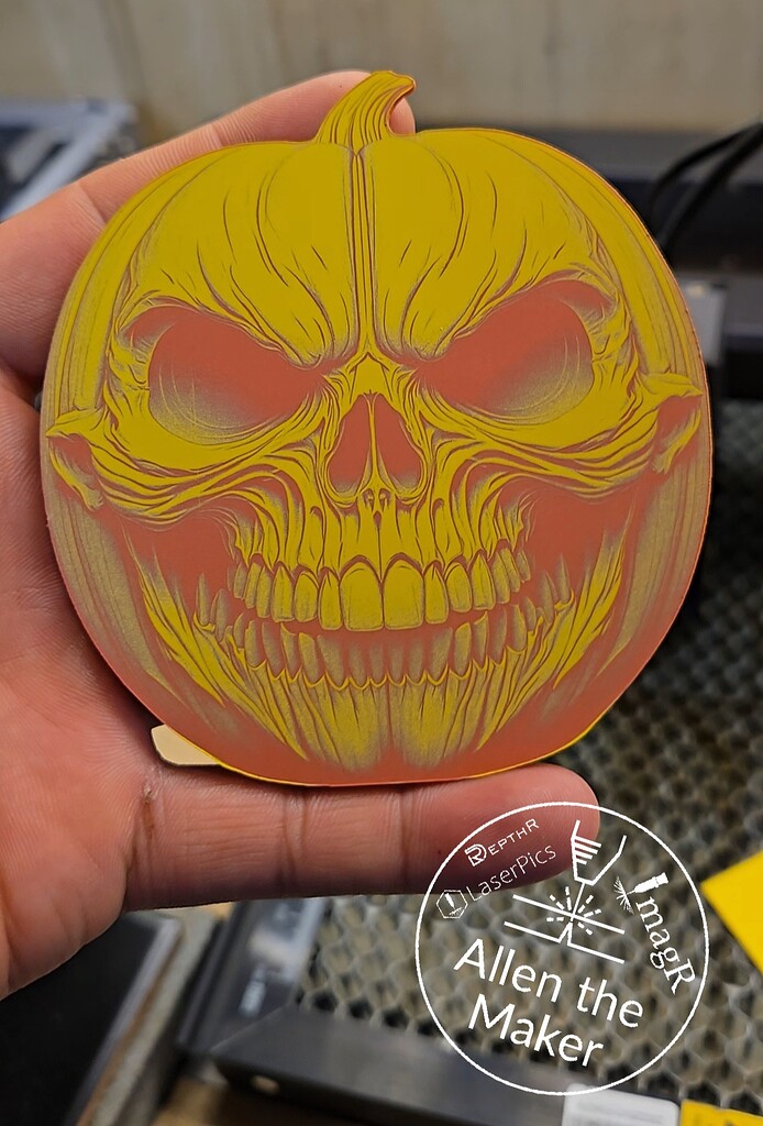 Pumpkin on scratch acrylic - Finished Creations - LightBurn Software Forum