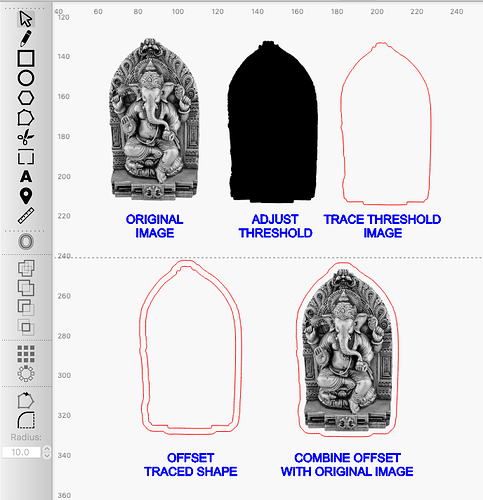 How to offest image outline
