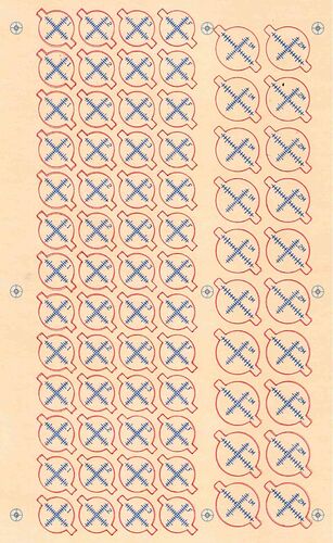 Laser Beam Alignment Targets - cut tabs - smoothed