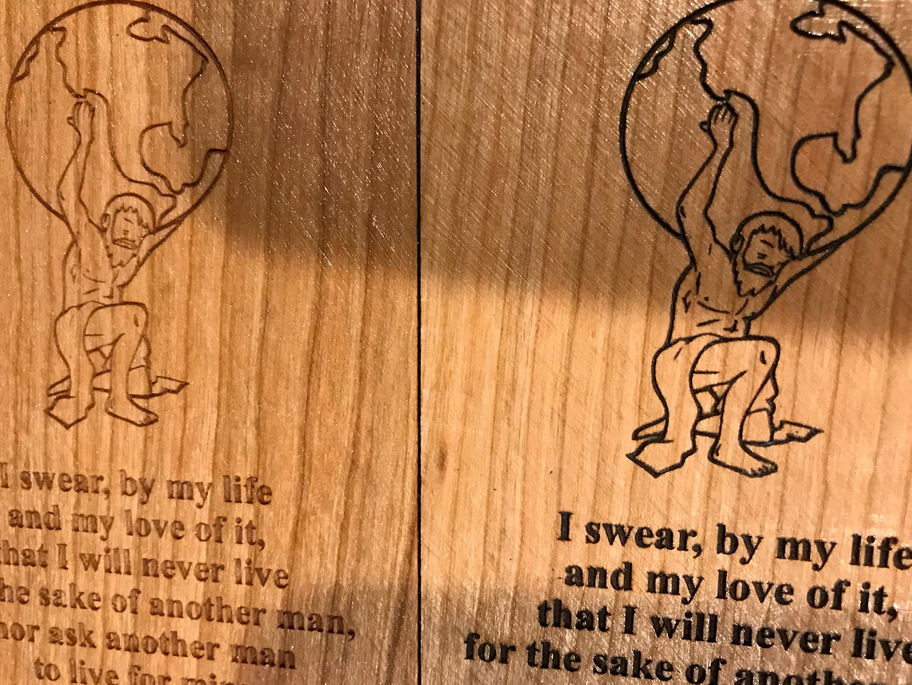 Engraving in wood carving