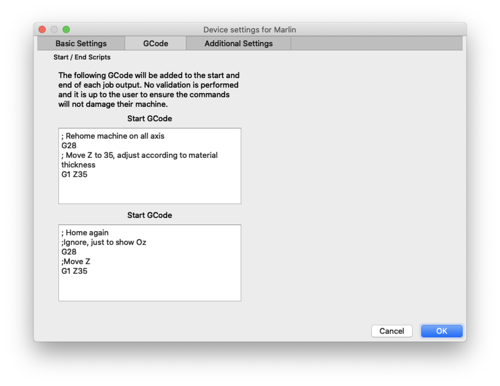 Gcode Start/End issue - LightBurn Software Questions - LightBurn