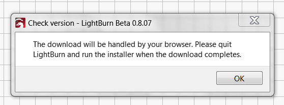 LightBurn 1.4.01 instaling