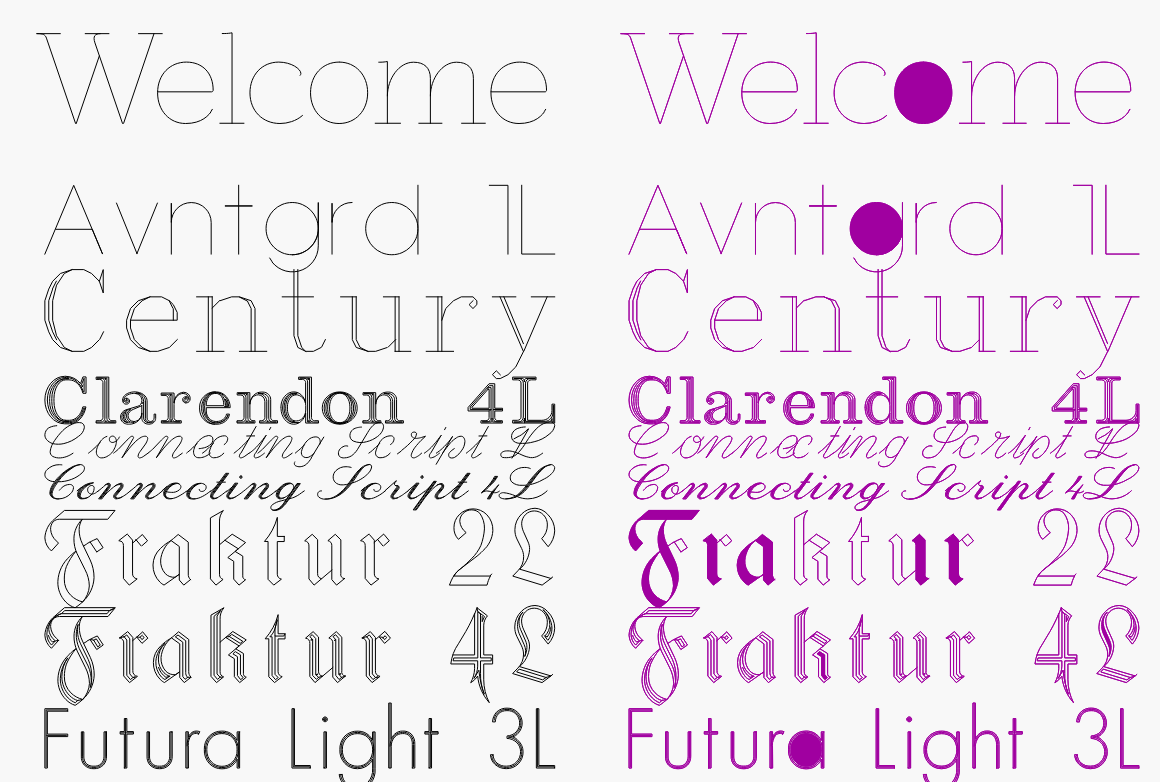 Line free fonts single Fonts