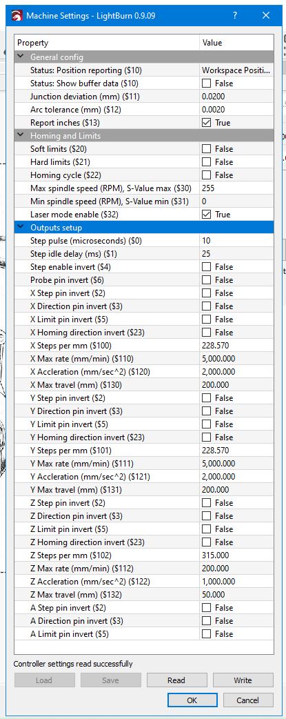 lightburn machine settings lightburn machine settings