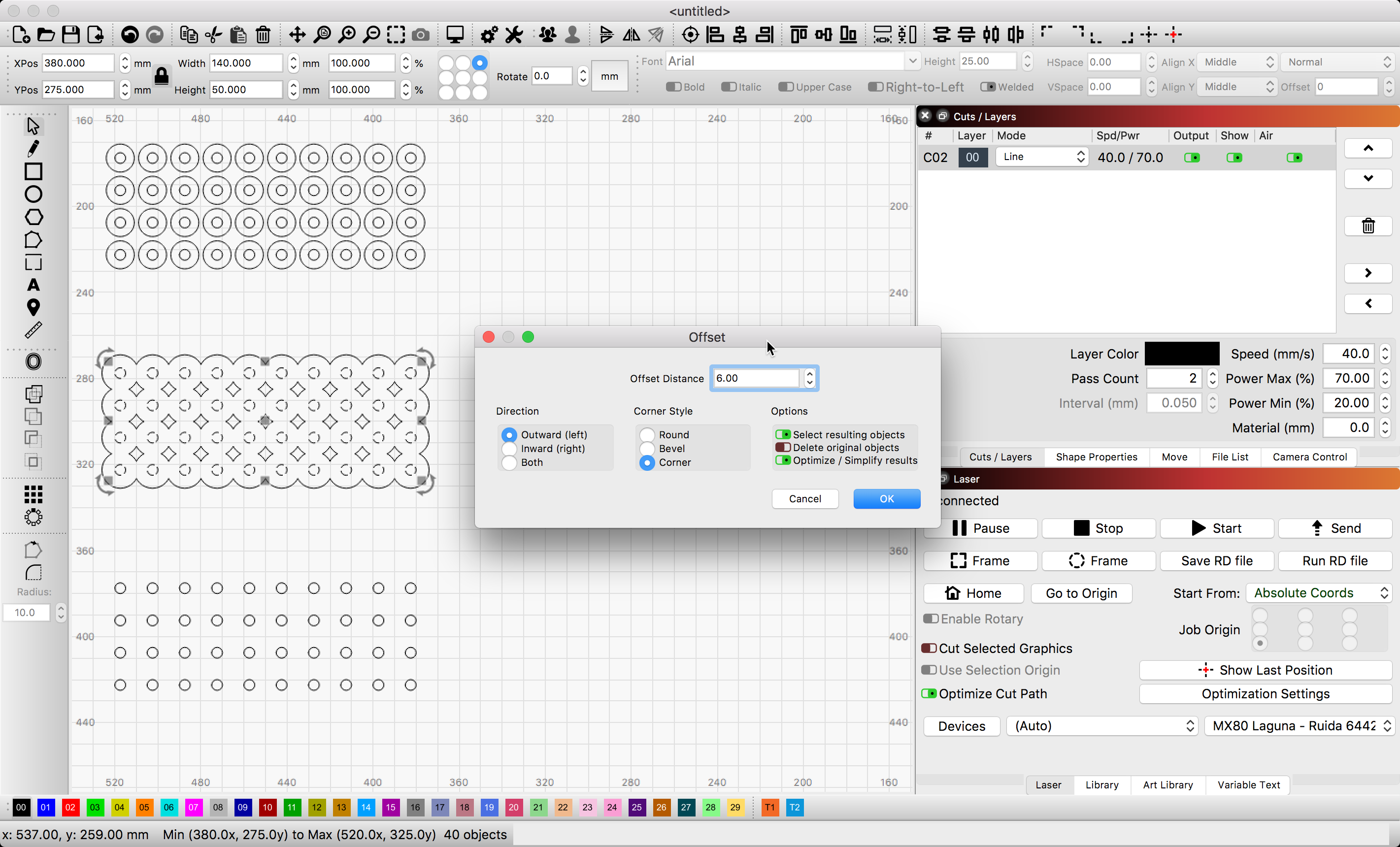 Offset Shape Zig Zags on Offset Shapes (Bug?) - LightBurn Software Questions ...