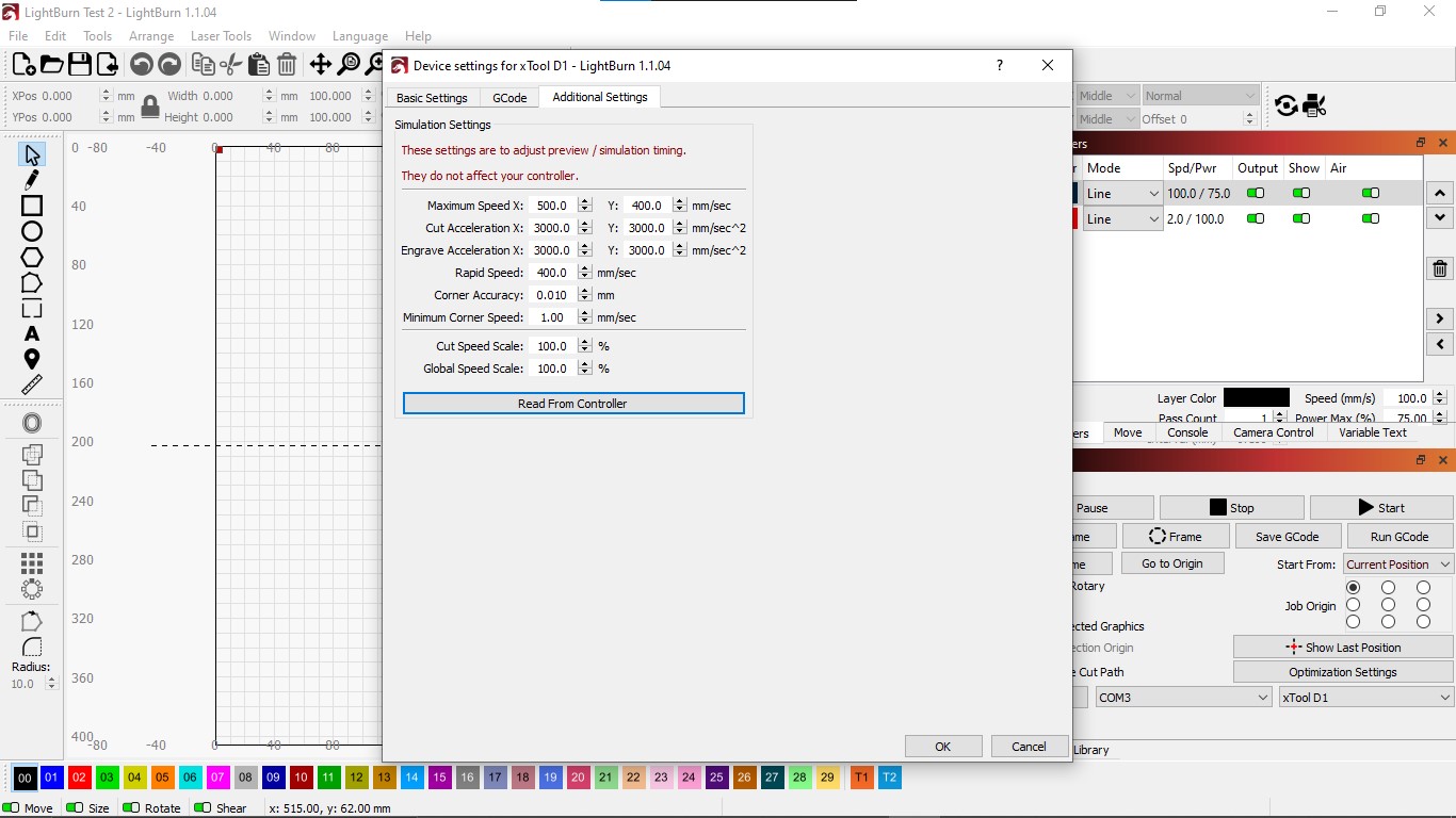 xTool S1 and Lightburn - LightBurn Hardware Compatibility - LightBurn  Software Forum