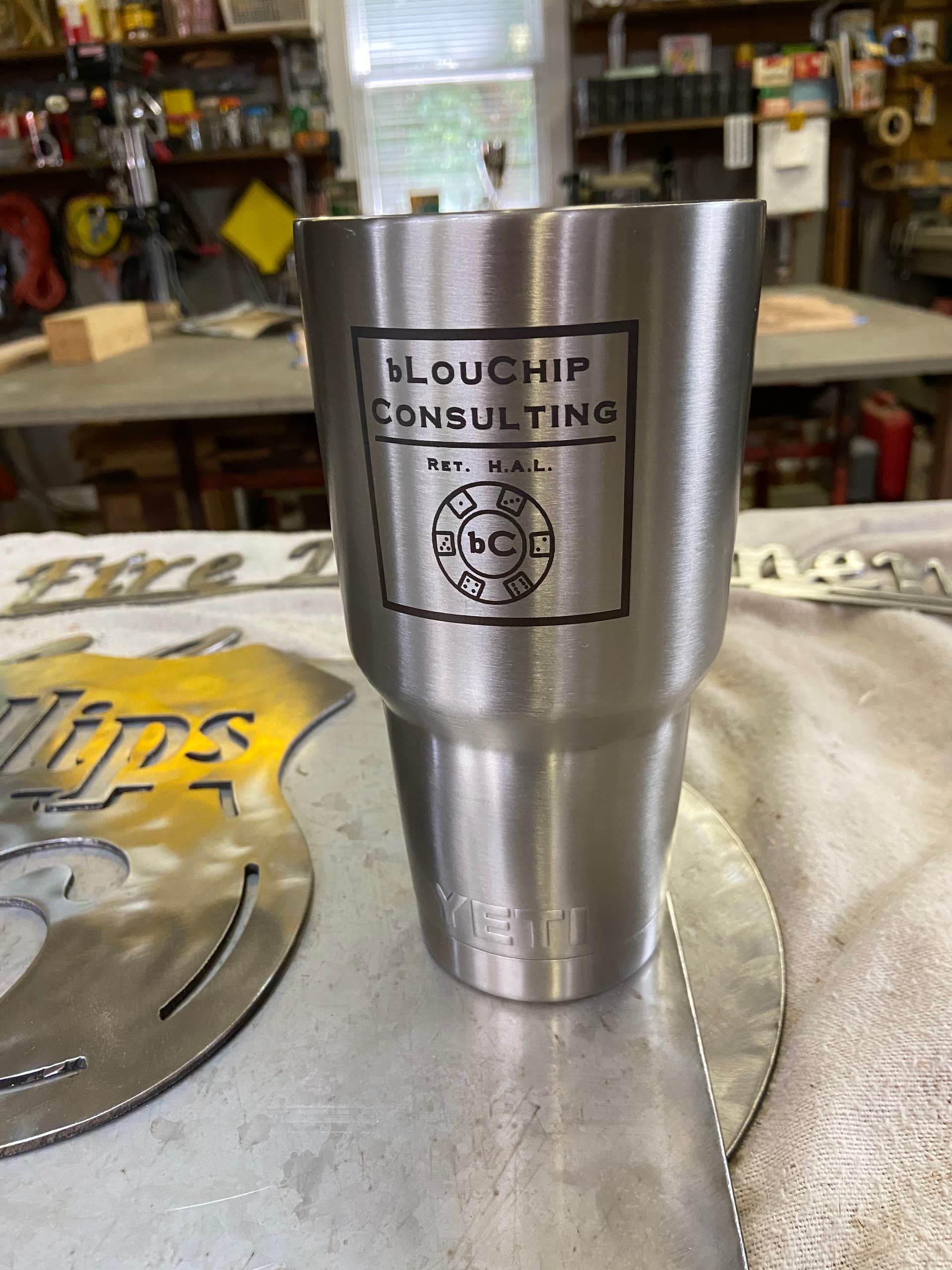 Naked Stainless Steel YETI etching - Finished Creations