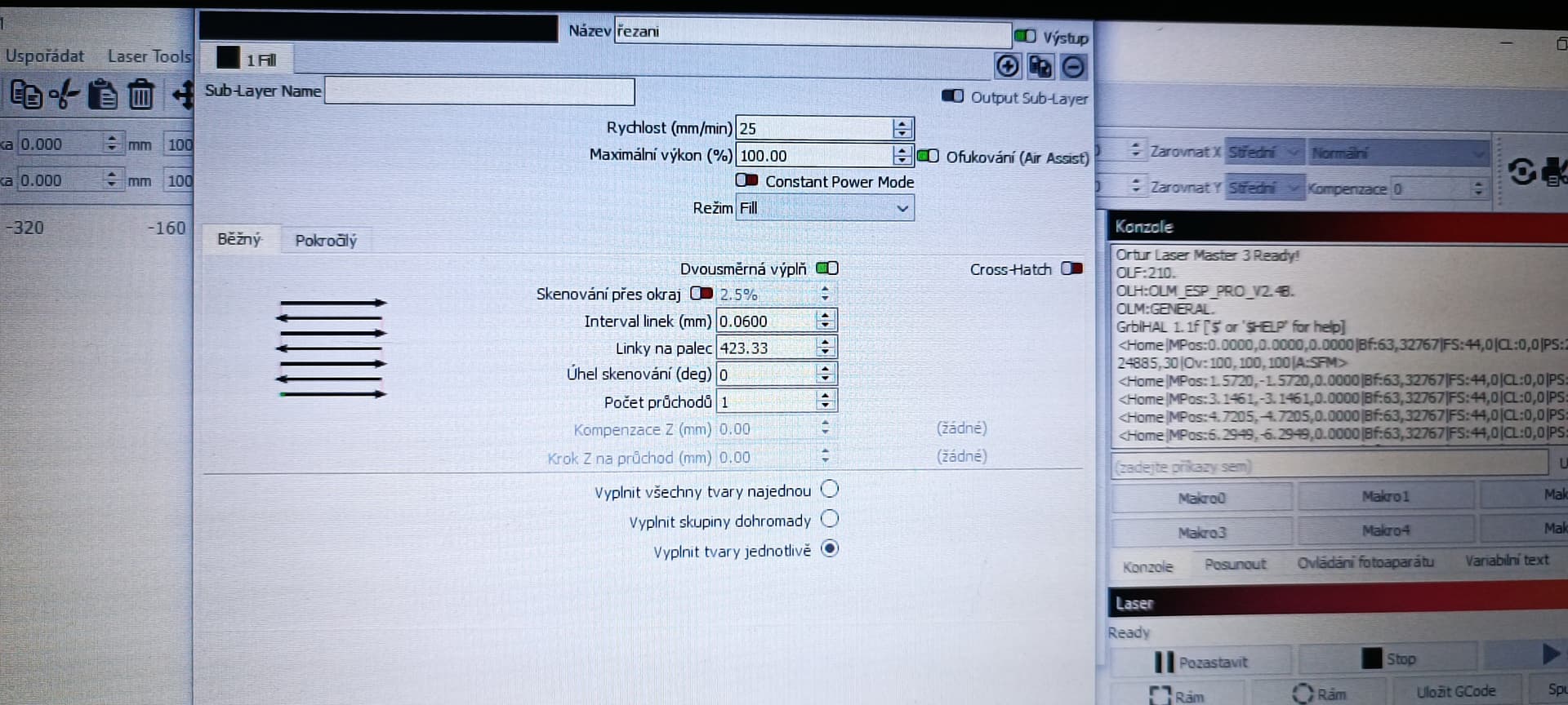 Layer alert and poorly engraved the Glass LightBurn Software