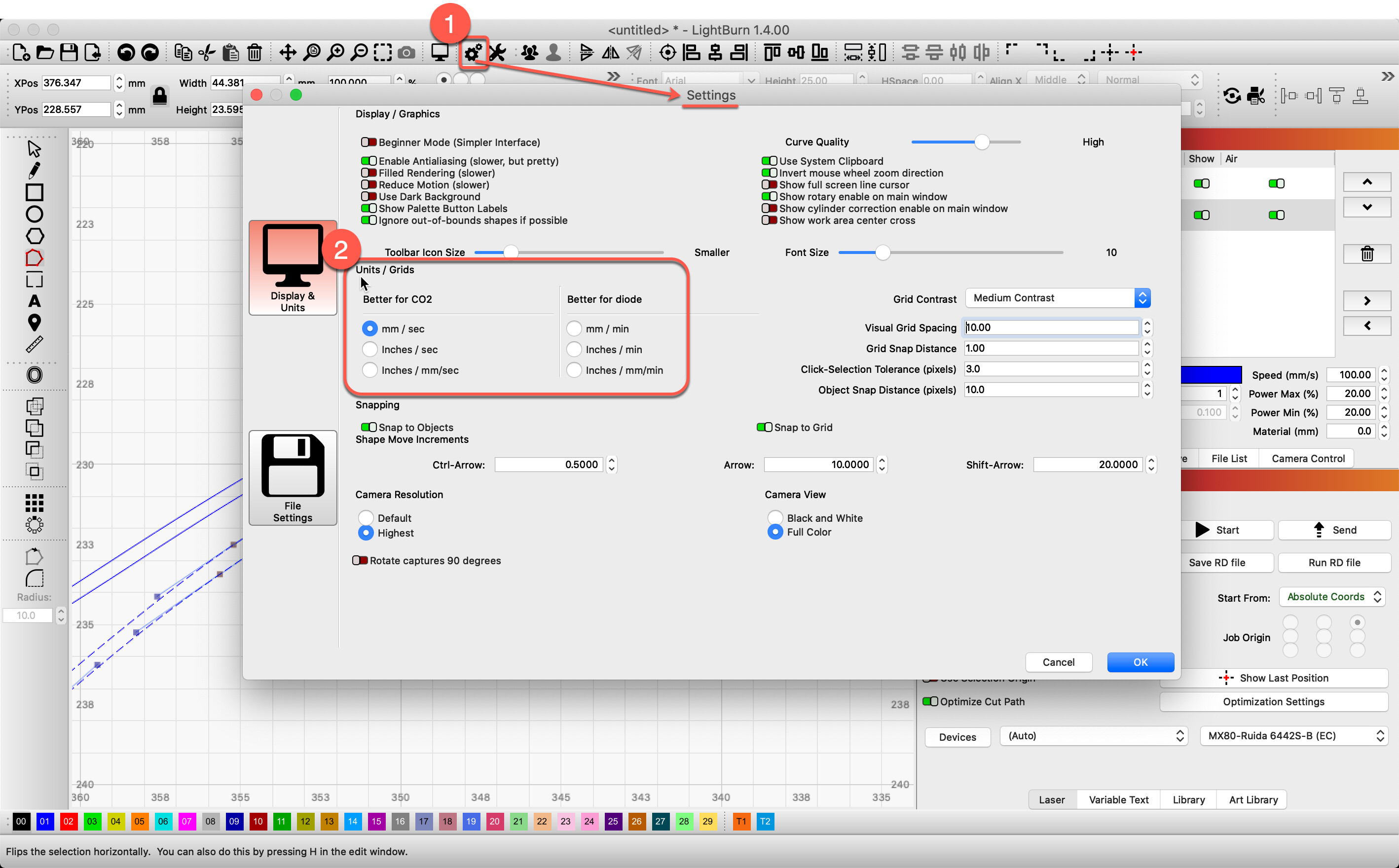 How To Change From Mm Inch LightBurn Software Questions LightBurn 