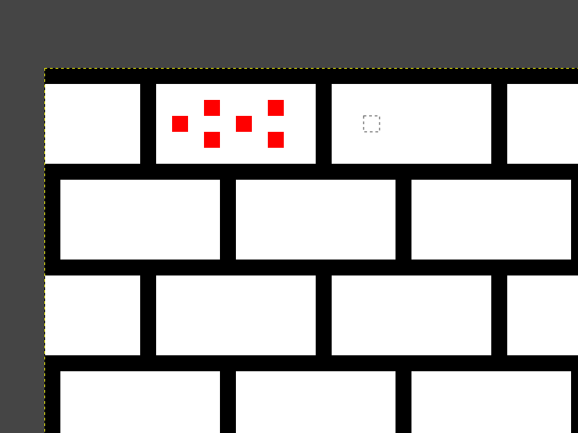 GIMP 254 dpi bricks - single pixels