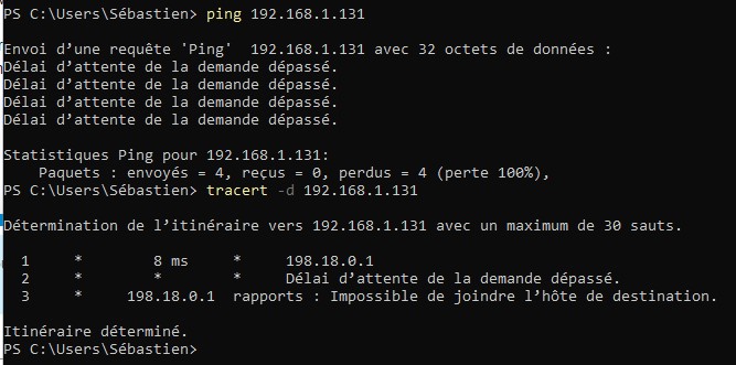 PING with VPN