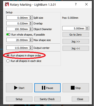 Rotary Settings