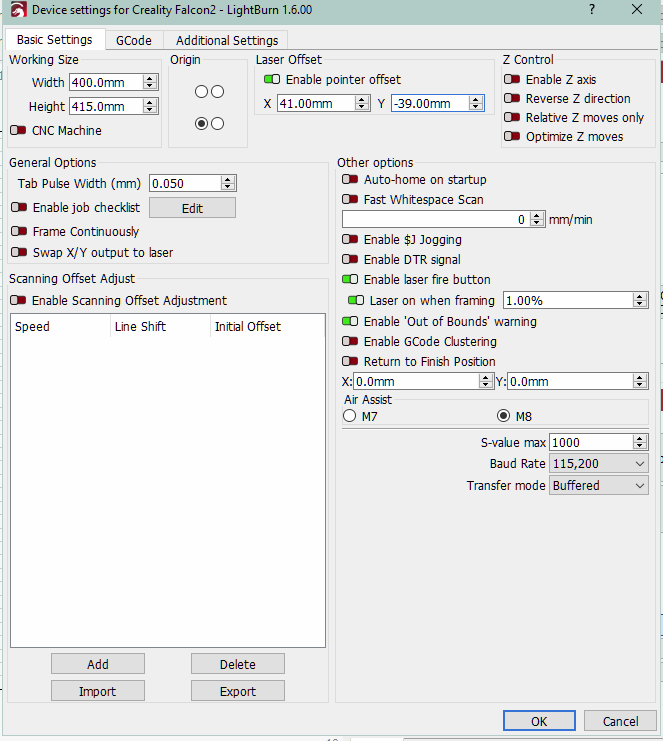 Version 1.6.0 doesn't work with X/Y Offset any more - LightBurn ...