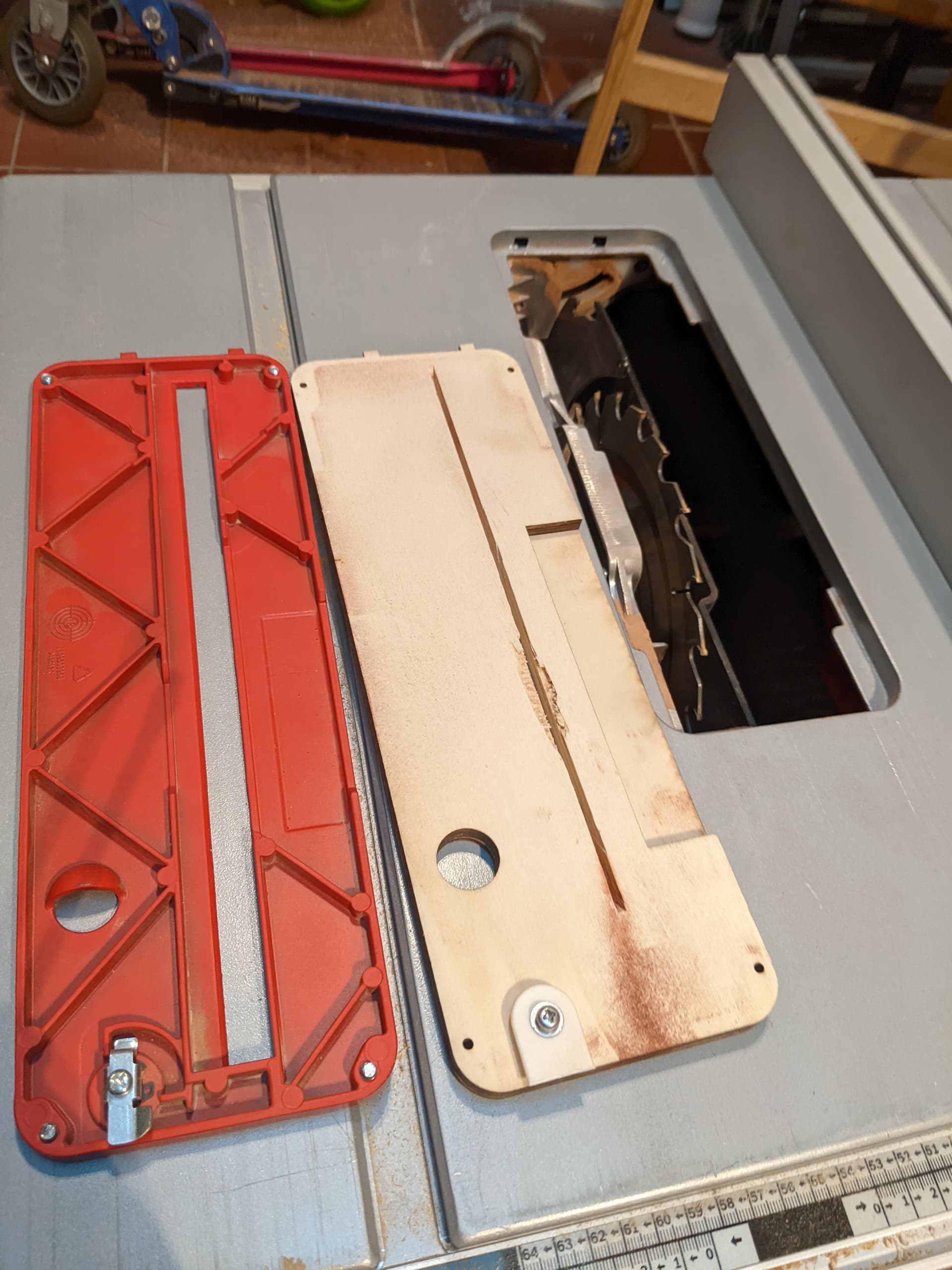 Zero clearance insert for my Bosch GTS 635-216 table saw - Finished  Creations - LightBurn Software Forum