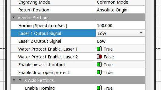 Ruida Laser control signals