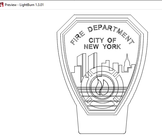 FDNY Preview in Lightburn as vectors