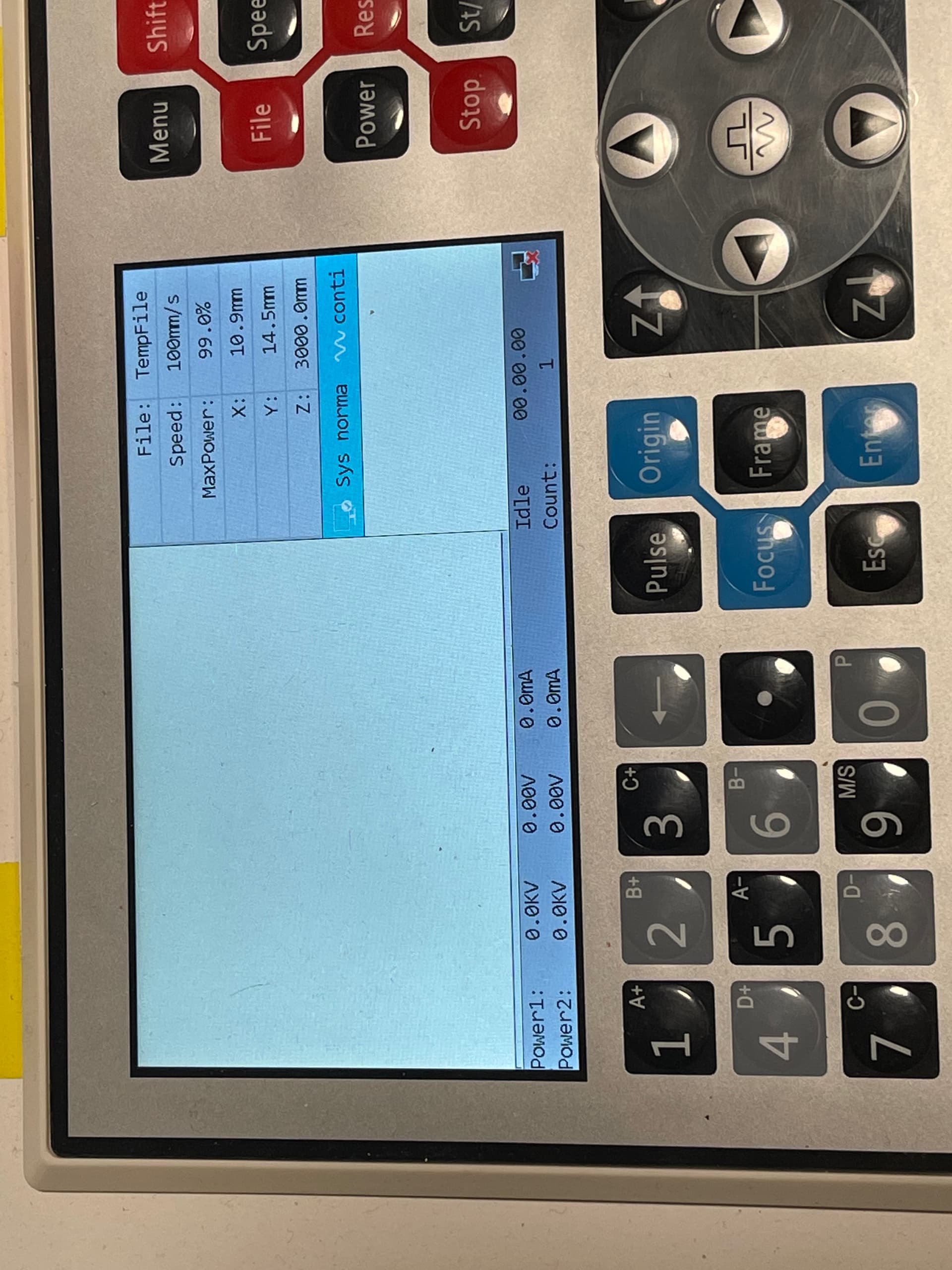 Ruida RDC6445G - display KV V and mAps - Community Laser