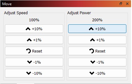 above 100% power lightburn