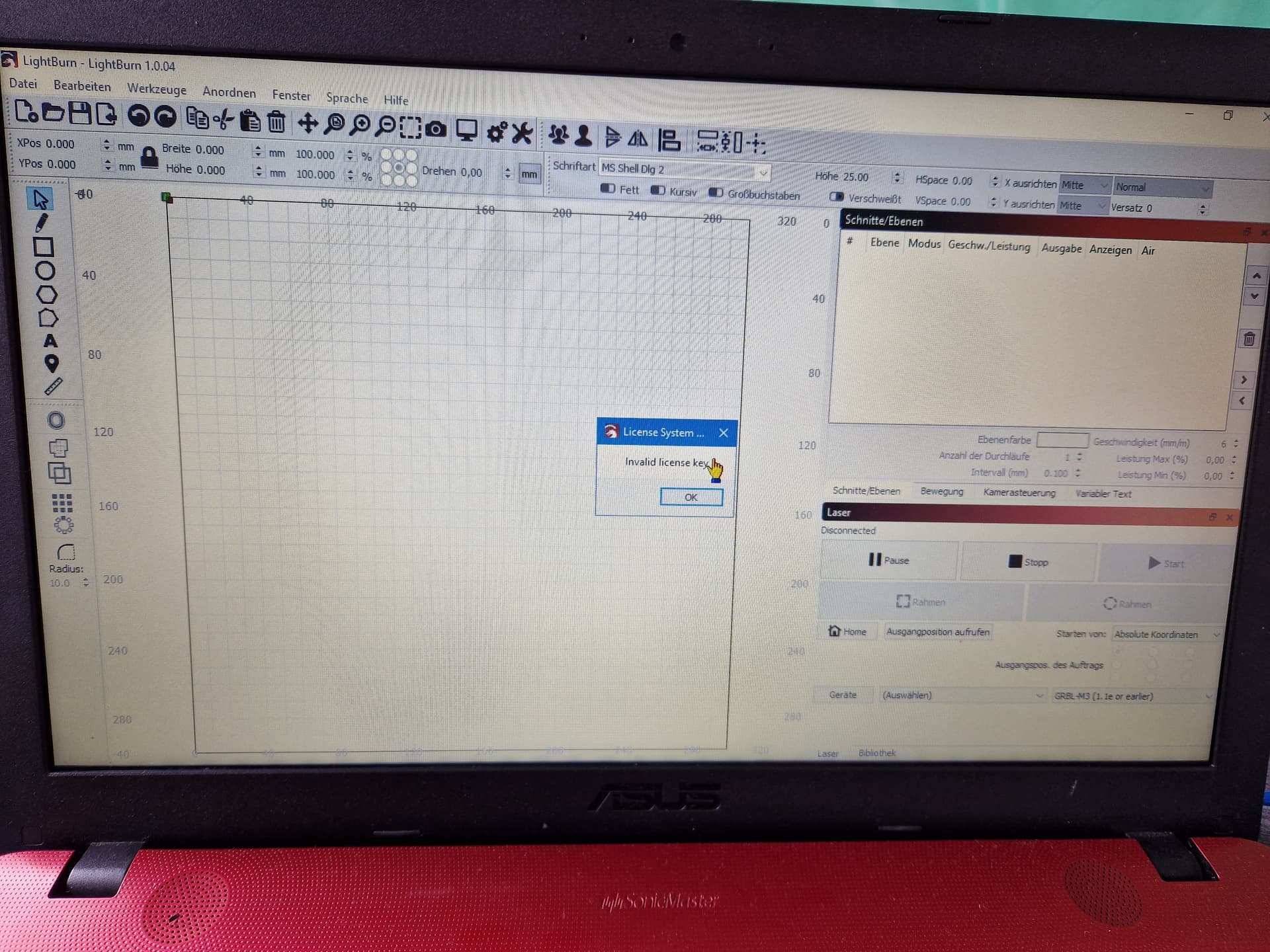 Lightburn sagt die Test Lizens ist falsch - LightBurn Software ...