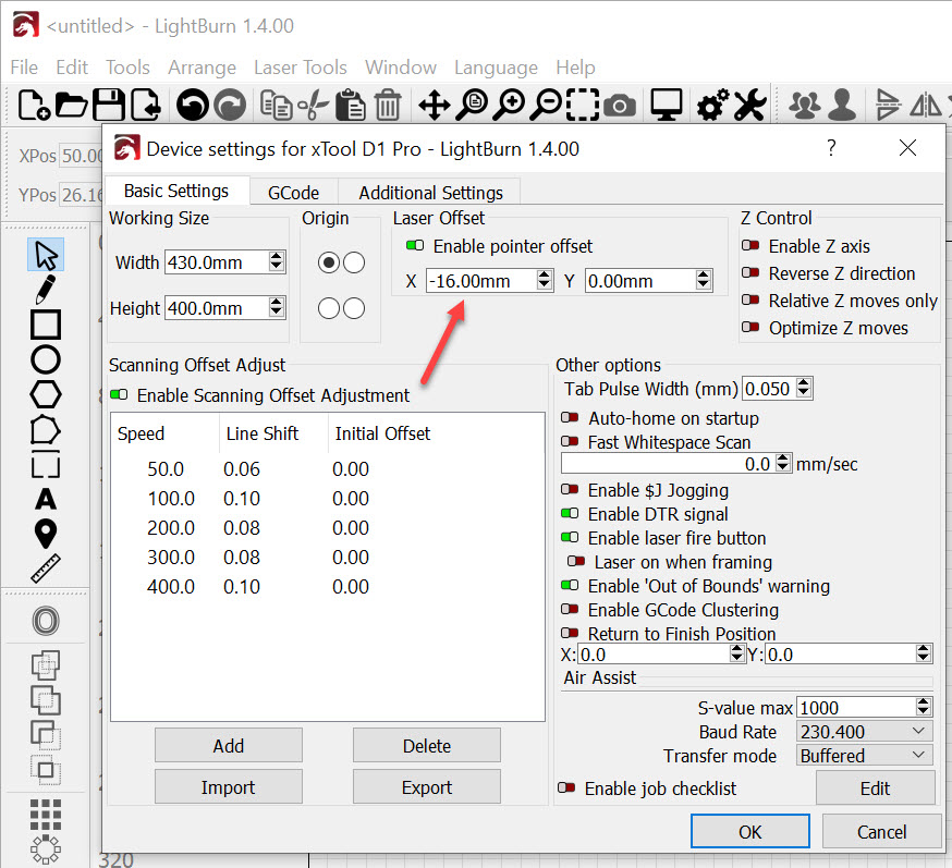 Xtool D1 Pro 20W Engraving is Offsetting from what Pic looks like - xTool D1  - LightBurn Software Forum