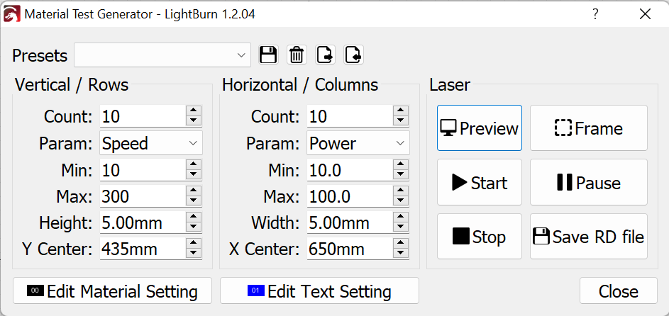 Laser Cut Material Test Card (19) Files Free Download 