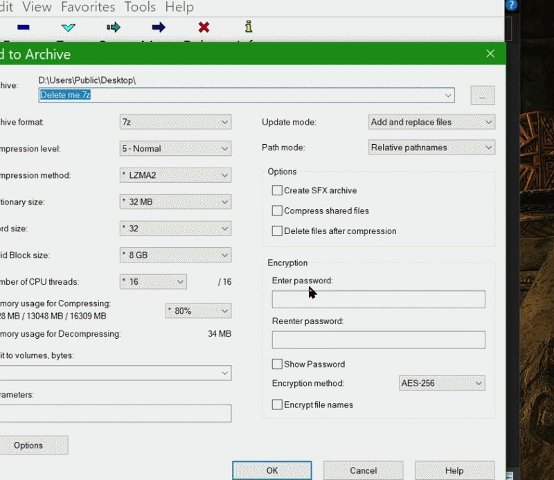 7-Zip dynamic UI resizing