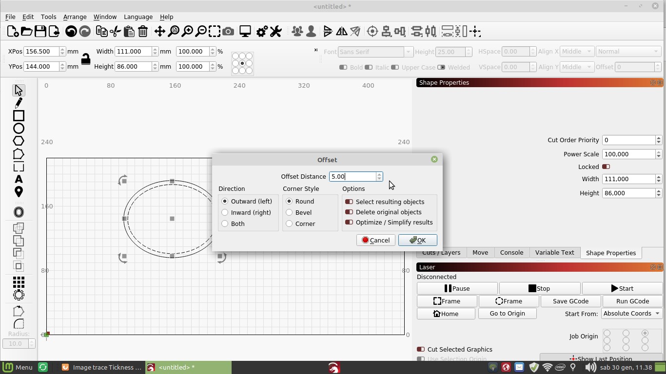 Image trace Tickness of the edge - LightBurn Software Questions ...