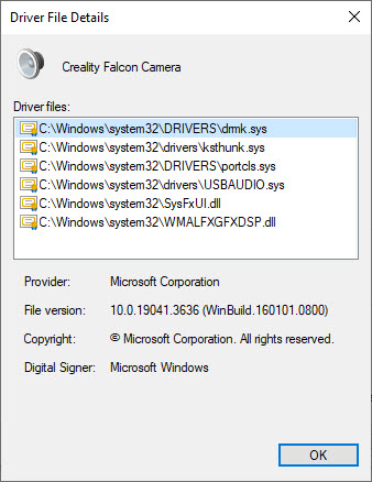 Windows 10 camera driver