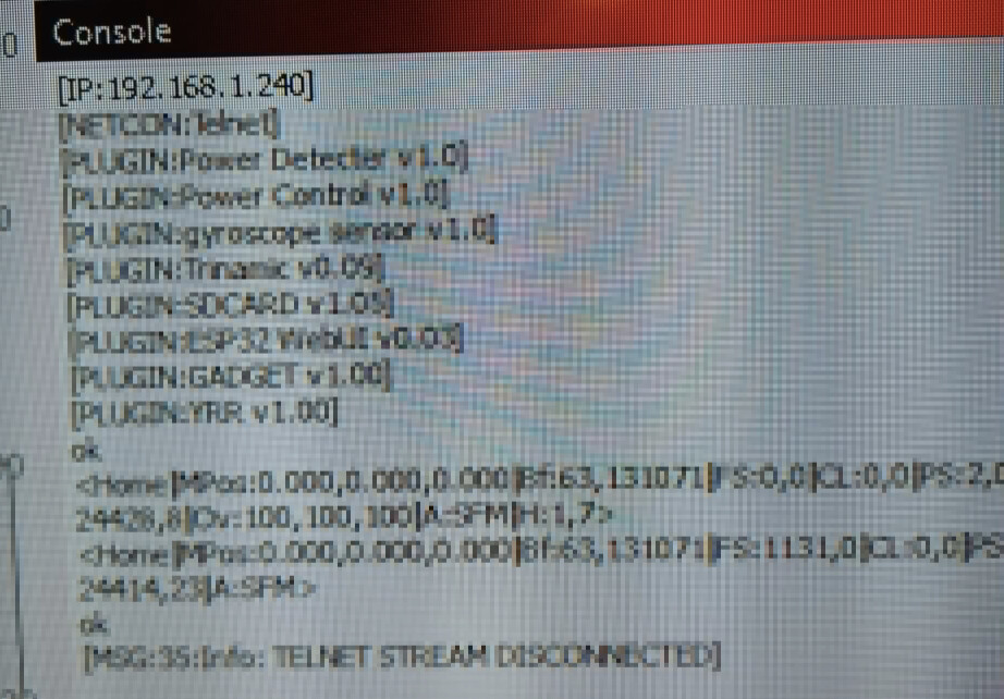 Wifi connection telnet stream disconnected need help ortur lasers