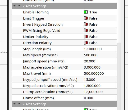 Ruida axis home config