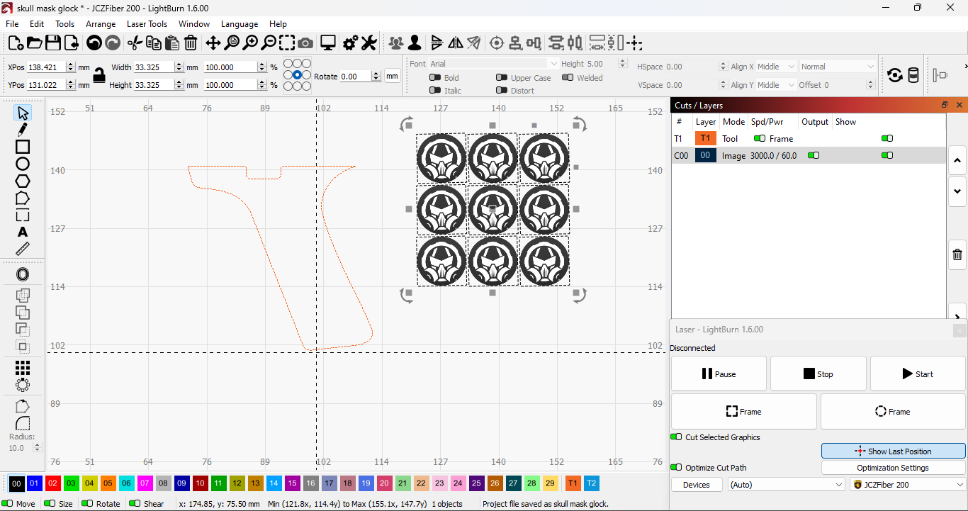 Cannot Apply Mask to image after creating an array - LightBurn Software ...