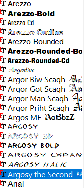 working fonts